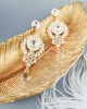 Auskarai - Flamenco - Warm White - Gold - Crystal - Wedding 