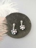 Auskarai - Klipsai - Spindintys perlai - Light grey - Paradise shine crystals - Silver 