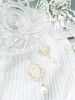 Auskarai - MAGNUS - Ivory - White opal - Wedding 