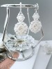 Auskarai - Nėriniai - White - Crystal - Midi - Wedding 