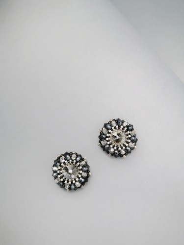 Auskarai prie ausies - DIANA - Silver Night - Black 