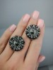 Auskarai prie ausies - DIANA - Silver Night - Black 