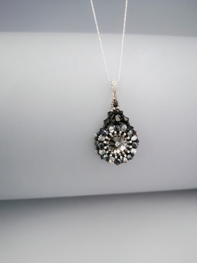 Auskarai prie ausies - DIANA - Silver Night - Black 
