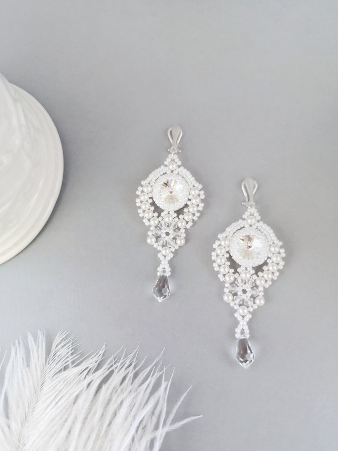 Klipsai - Flamenco - White - Crystal - Wedding 