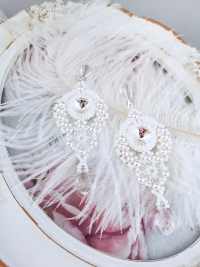 Klipsai - Flamenco - White - Crystal - Wedding 