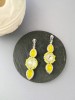 Klipsai - Liepsnelės - Yellow opal - Silver 