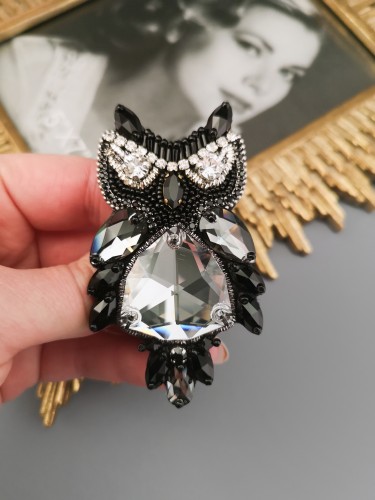 Sagė - Apuokas - Didelis - Black - Crystal 