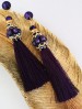 Auskarai - Kutai - Purple Velvet crystals - Gold 