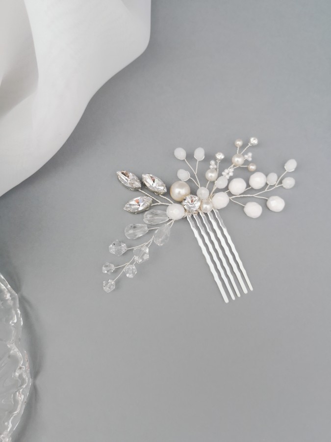 Auskarai - ADELLE - Crystal - Silver - Long - Wedding 