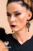 Auskarai - Flamenco - Amethyst crystals - Black 