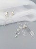 Auskarai - LIANA - Crystal - White - Silver - Long - Wedding 