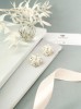 Auskarai - Royal rombs - Milk White - Crystal - Wedding 