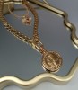 Grandinė - Stainless steel - Medalion - Gold Grandinė - Stainless steel - Medalion - Gold