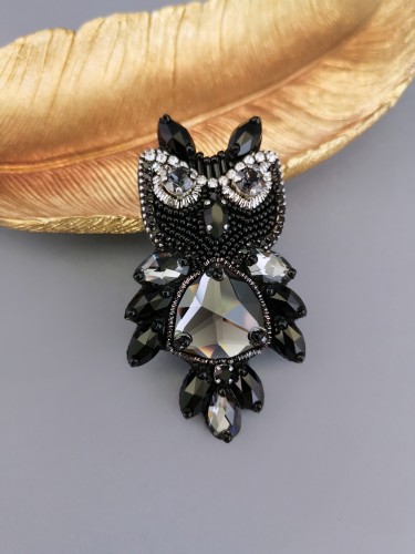 Sagė - Apuokas - Silver Night crystals - Black 