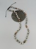 Vyriškas vėrinys - Tarp mazgų - Grey Jasper - Tiger eye - Hematite stone 